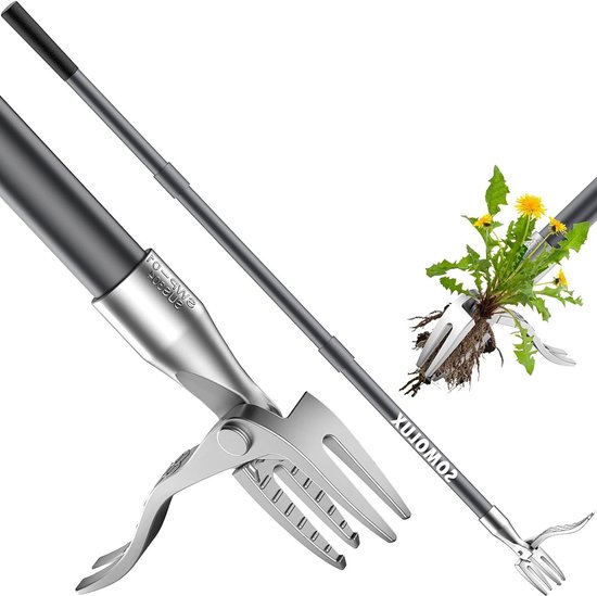 Onkruidtrekker Tool Stand-up Onkruid Remover-52 Inch met Metalen Handvat-Roestvrij Stalen Klauw-Tuinieren Handmatig Gereedschap-Buigen Knielen Niet Nodig-Paardebloem Verwijderaar van Walensee
