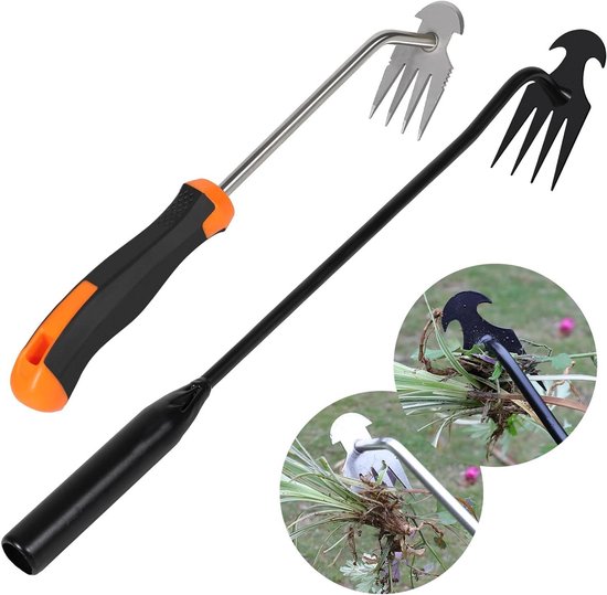 Onkruidtrekker Tuin - Onkruidgereedschap Wieden - Effectief Onkruid Verwijderen - Duurzaam Mangaanstaal - 3556 cm Lengte - Zwart