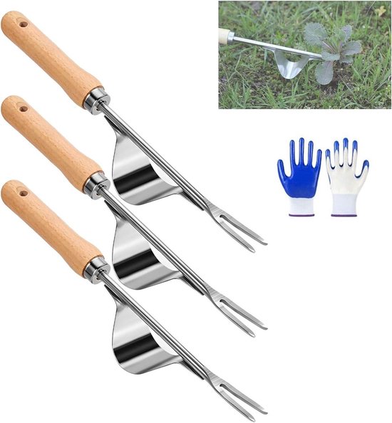 Onkruidtrekker Tuin - Onkruidverwijderaar Handgereedschap - Onkruid Wieden - Roestvrij Staal Vork - 200 Gram - Niet gespecificeerd
