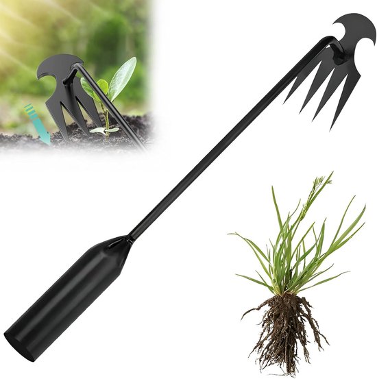 Onkruidverwijderaar Garden Weeder – 15,7 inch draagbare onkruidschoffel, 4-tands handgereedschap van gesmeed mangaanstaal, speciaal ontworpen voor het verwijderen van onkruid, ideaal voor tuinieren (set van 1 stuk) van Garden Weeder