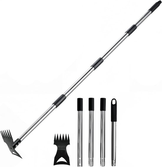 Onkruidverwijderaar - Geen kleur - 150 cm - 2-in-1 Combinatie van Hark en Schraper - Voor Tuin en Buitenplaats