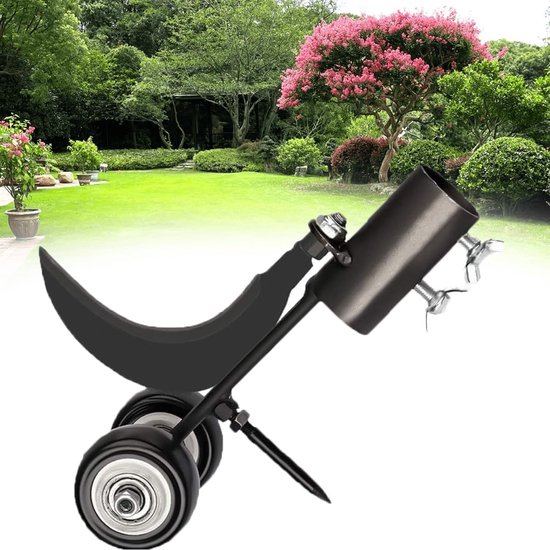 Onkruidverwijderaar - Haak onkruidverwijderaar - 2-in-1 onkruidverwijderaar - met wielen - Onkruidsteker - Onkruidtrekker - Garden Weeder - Tuingereedschap - Tuinonderhoud & Opruiming - voor bestrating, terrassen, opritten, stoepen en tuinen - zwart van Merkloos	