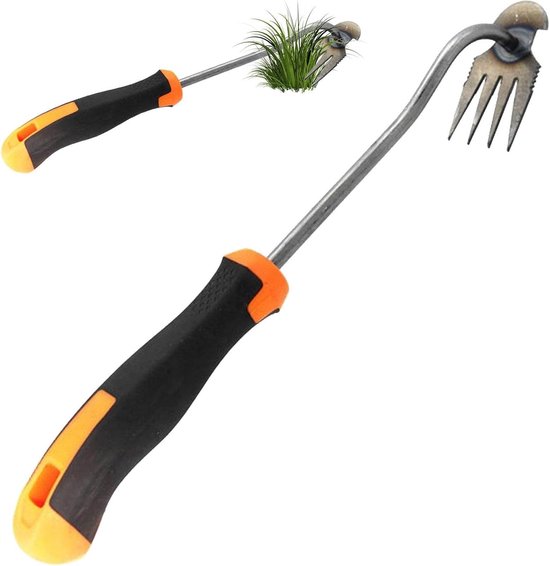 Onkruidverwijderaar Handgereedschap - Paardenbloemsteker Distelsteker - Effectief Onkruid Wieden - Ergonomische Rubberen Greep - 35 cm Lengte van Merkloos	
