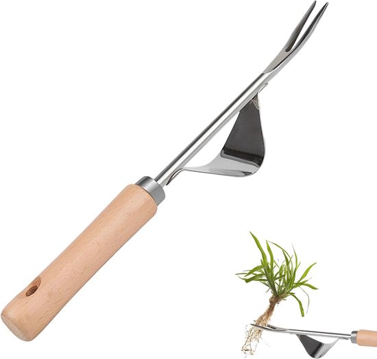 Onkruidverwijderaar - Handmatig Tuin Gereedschap voor Grassen en Paardenbloemen - 31 cm RVS Y-vorm van Vounot