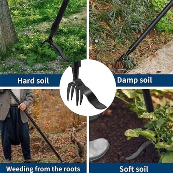 Onkruidverwijderaar, ijzeren ABS handmatige staande onkruidverwijder tool tuin handonkruidverwijder tool soepele onkruidverwijdering zonder knielen van Merkloos	
