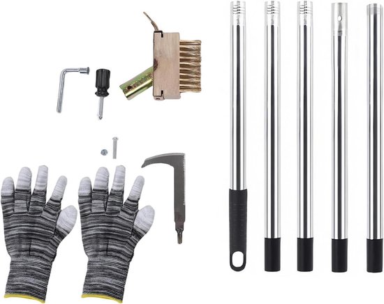 Onkruidverwijderaar Lange Steel - Wiedgereedschap Oprit - Tuin Onderhouden - 2-in-1 Koppen - 1.5 Meter - Zilver