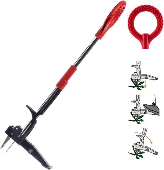 Onkruidverwijderaar met pedaal - roestvrij staal - 3 klauwen en pedalen voor het graven van wortels - Handmatig onkruidbestrijdingshulpmiddel voor de tuin van WOLF-Garten