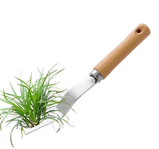 Onkruidverwijderaar - Onkruidsteker Grassteker - Tuinonderhoud - Ergonomische grip - 29 cm - Zilver