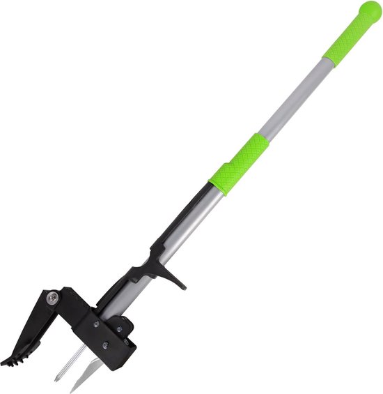 Onkruidverwijderaar, onkruidverwijderaar met roestvrijstalen 4 klauwen en pedaal, tuingereedschap voor efficiënte onkruidverwijdering, tuingereedschap met zilveren ijzeren pijphandgreep (39,4 inch/100 cm) van Fiskars