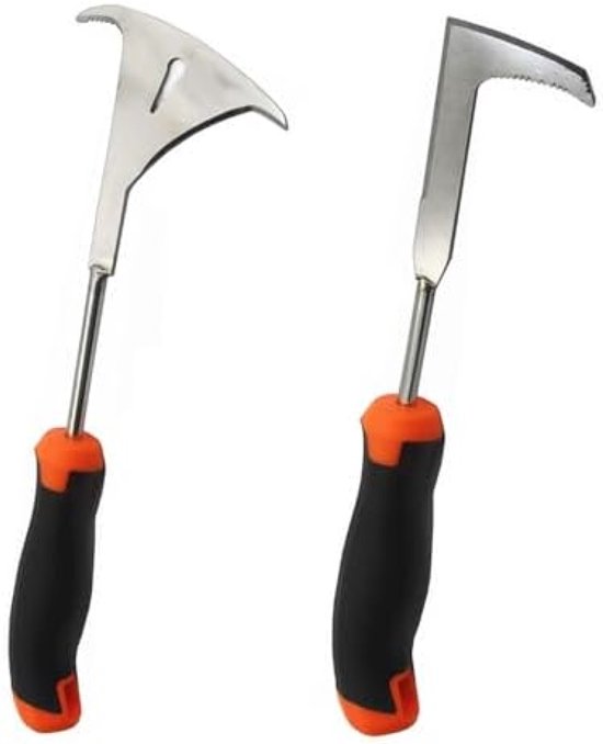 Onkruidverwijderaar Set 2 Stuks - Roestvrijstalen Onkruidsteker met Ergonomische Handgreep, 34 cm Lengte, Duurzaam en Efficiënt Tuingereedschap voor Voegen, Terras en Trottoir