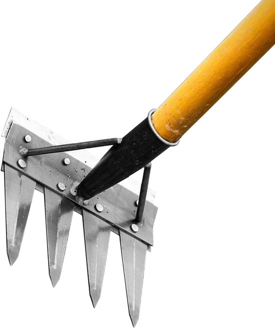 Onkruidverwijderaar Tuin - Wiedeg - Onkruid Wieden - Dubbelzijdig Gereedschap - 4 Tanden - Metaal