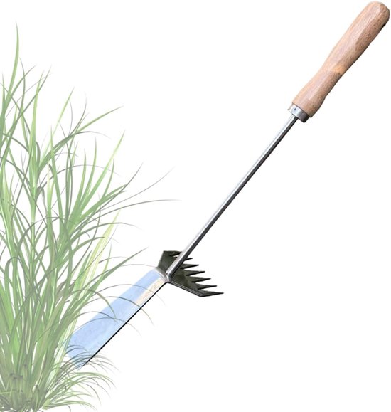 Onkruidverwijderaar Tuingereedschap - Grasverwijderaar Hark - Efficiënt Tuinonderhoud - Ergonomische Steel - 50 x 5 x 5 cm - Metaal
