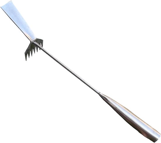 Onkruidverwijderaar Tuingereedschap - Grasverwijderaar Hark - Efficiënt Tuinonderhoud - Roestbestendig Smeedijzer - 50 cm - Zilver