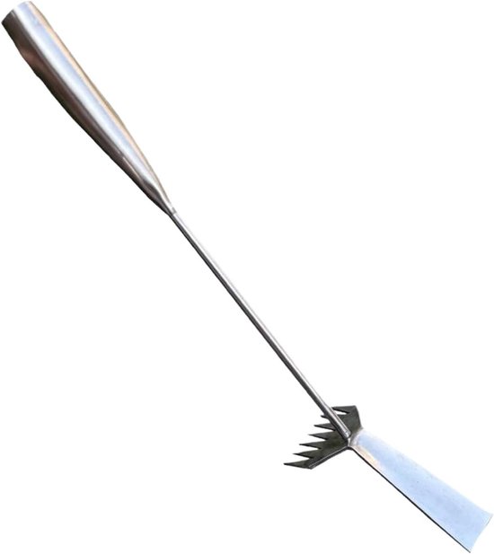 Onkruidverwijderaar Tuingereedschap - Grasverwijderaar Hark - Efficiënt Wieden - 2-in-1 Schop en Hark - 50 cm - Zilver