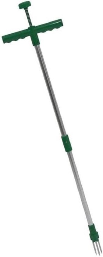 Onkruidverwijderaar - Tuingereedschap Twister - Onkruid Wieden - Staand Werken - 1 meter steel - Groen Zilver