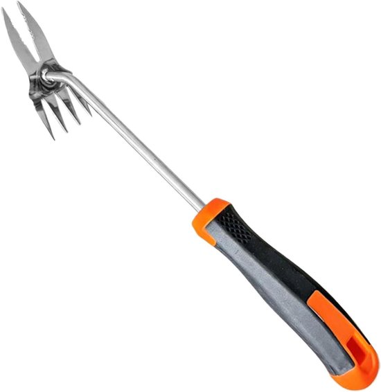 Onkruidverwijderaar - Tuinwiedhark Worteltrekker - Gazon Onderhouden - Ergonomische Hefboomarm - 38 x 95 x 5 cm - Zilver