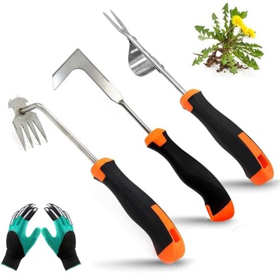 Onkruidverwijderaar van roestvrij staal - Handonkruidsteker met steel en voegenkrabber voor effectieve tuinverzorging van GARDENA