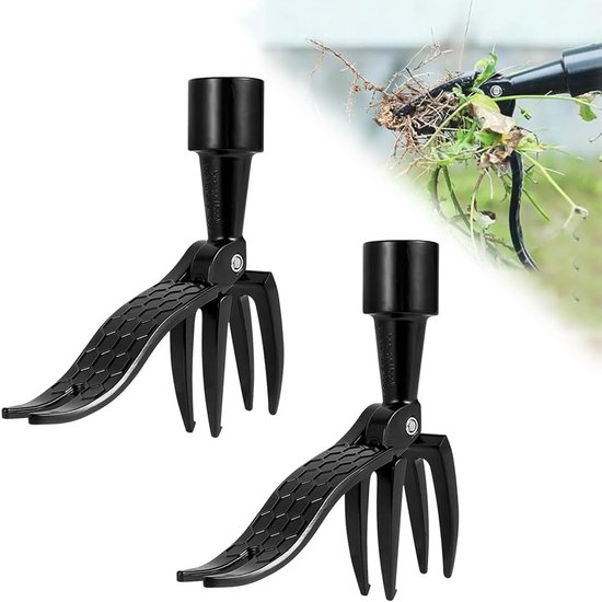 Onkruidverwijderaar - Wortelsteker - Tuinonderhoud - Afneembare steel - 14.5 x 27 cm - Grijs