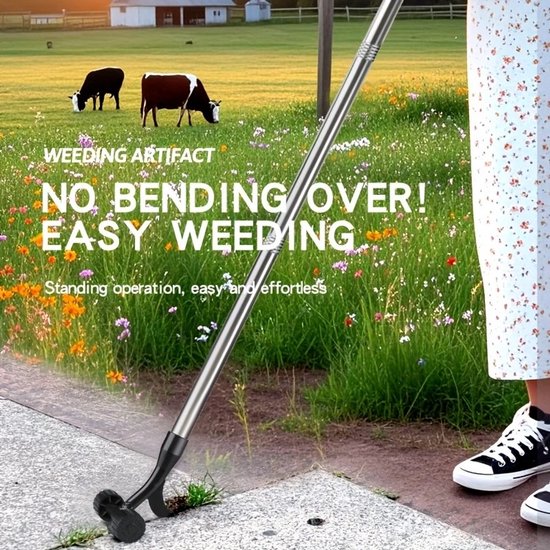 Onkruidverwijderaar Zonder Buigen – Metaal – 110 cm – Voor Tuin & Gras-Duurzame Onkruidsteker – 110 cm – Ergonomisch & Roestbestendig Metaal van Merkloos	