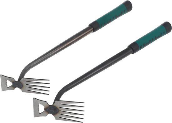 Onkruidverwijderaars Metaal - Tuinieren Gereedschap - Onkruid Wieden - Ergonomische Handgreep - 36 cm - Groen