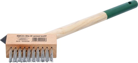 Onkruidvoegen-draadborstel - 300 mm - Houten Handvat - Voor Reinigen van Voegen en Wandhoeken
