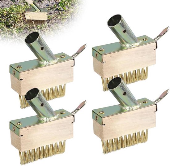 Onkruidvoegenborstel 4 stuks stalen borstel - Voegenborstel schraper tegen onkruid - Voor het verwijderen van onkruid en mos van VONROC