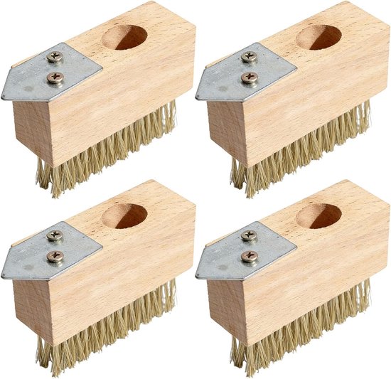Onkruidvoegenborstel - Houtkleur - 10 x 3,5 x 4 cm - Stalen Borstels voor Effectieve Reiniging van Onkruid en Mos