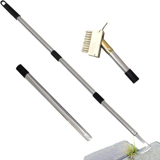 Onkruidwieder Gereedschap - Voegenreiniger Tuin - Onkruid Verwijderen - Messing Staaldraad Borstel - 44 x 14 x 7 cm