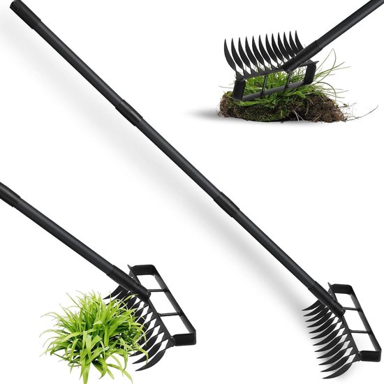 Onkruidwieder Schoffel - Hulschoffel Tuinwieder - Efficiënt Wieden Grond - Verstelbare Lange Steel - 195 cm - Zwart
