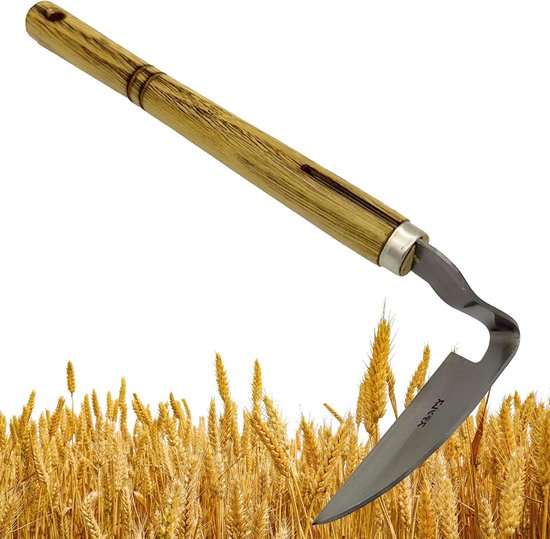 Onkruidwieder Tuingereedschap - Handsteker Grasmaaier - Bodem Losmaken - L-vormige Steker - 38 cm Lengte - Zilver