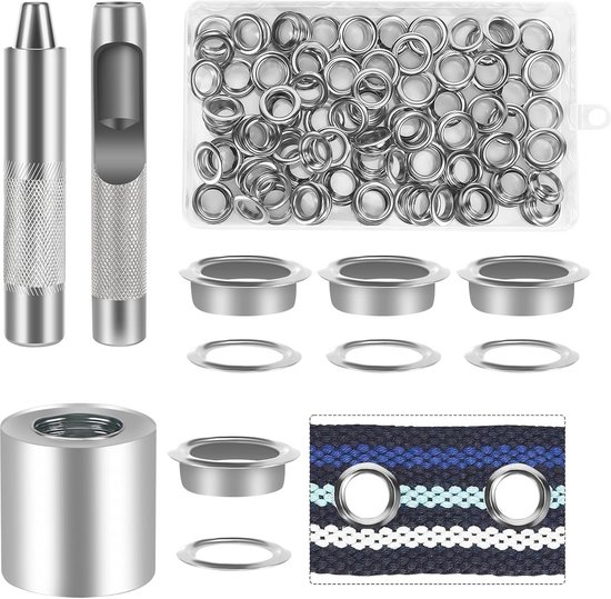 Ooggereedschapsset 120 stuks met 12 mm ogen en gereedschap in opbergdoos voor doe-het-zelf projecten