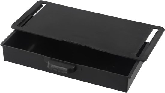 Opbergdoos voor onder bureaulade - zelfklevende tafelopberglade - organizerbox voor thuiskantooraccessoires - zwarte organizer voor kantoor van Merkloos	