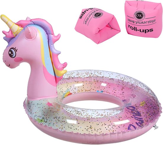 Opblaasbare eenhoorn drijvende ring - zwembad voor kinderen - zwembaddrijvers voor kinderen - waterpret zomer strandfeest - 5-9 jaar oud van Merkloos	