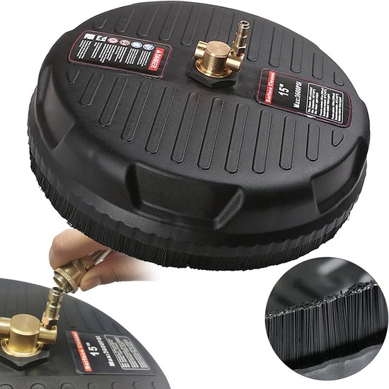 Oppervlaktereiniger - Terrasreiniger - Vloeren Reinigen - 3600 PSI - 38 CM - Zwart van Merkloos	