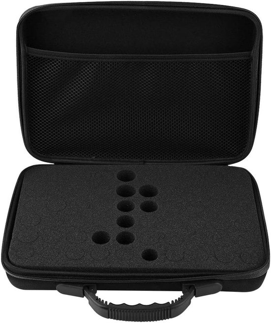 Opslag voor Etherische Olie - Draagtas Harde Hoes - Reiskoffer Geschikt voor Flessen 5 Ml, 15 Ml - Zwart van Merkloos	