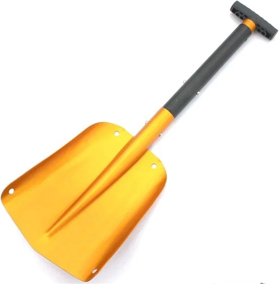 Opvouwbare auto-sneeuwschep voor noodgevallen met uittrekbare handgreep, lichte aluminium sneeuwschep voor auto, outdoor, camping, skiën, tuin (goud) van Merkloos	