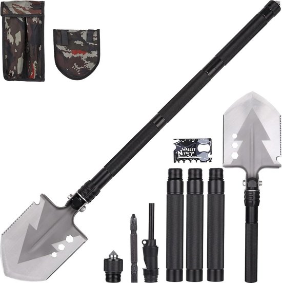 Opvouwbare camping schop 78cm - 3 lengtecombinaties - outdoor wandelen jagen - avontuurlijke tuinschop van $