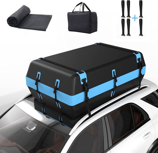 Opvouwbare Dakkoffer voor Auto's en SUV's - 595 Liter Waterdichte Bagagebox met Antislipmat van Merkloos	