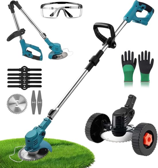 Opvouwbare grasmaaier - Elektrische trimmer - Onkruid verwijderen - Verstelbare telescopische steel - 6 inch snijbreedte - Geen batterij