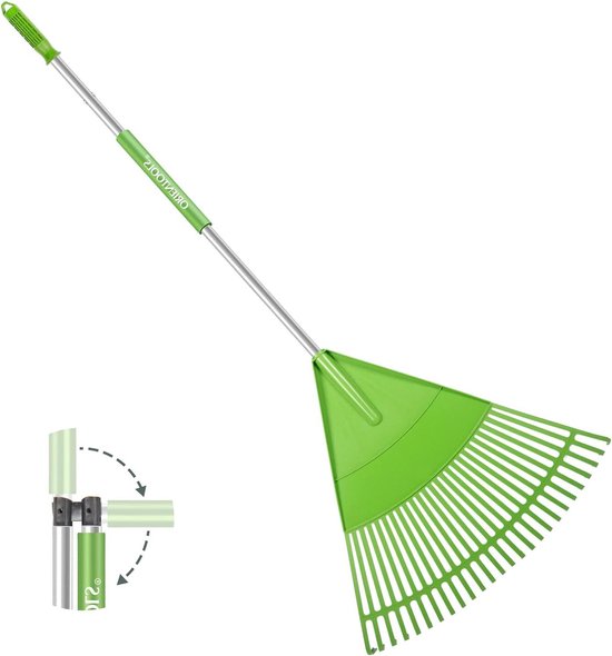 Opvouwbare handgreep hark 26Tines - LICHT GROEN Leak Rake van Leaf Rake