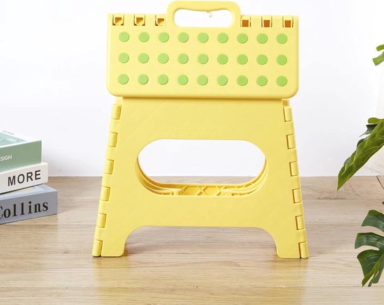 Opvouwbare opstapkruk 39 cm - Draagbare en veilige kruk voor kinderen en volwassenen met antislipstip van Merkloos	