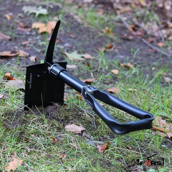 Opvouwbare schep en pikhouweel set - set van 2 - rood van Fixeuro