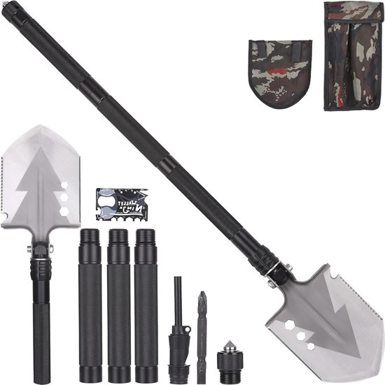 Opvouwbare schop 78cm - Veelzijdige camping- en tuinschep met 3 lengtes voor outdoor avonturen, wandelen en jagen van Fjordhamr