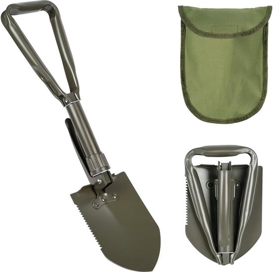 Opvouwbare schop - draagbaar en multifunctioneel - klapschep met tas - 61 x 155 cm - camping en tuin - groen van $