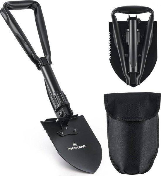 Opvouwbare schop - multifunctionele klapschep van koolstofstaal - draagbare handschep voor survival en trekking - zwart van $
