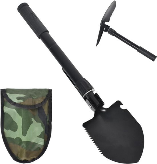 Opvouwbare Schop van Koolstofstaal voor Tuinieren, Backpacken en Camping - Draagbaar en Lichtgewicht - Survival Gear met Mini Formaat
