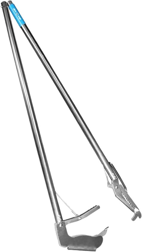 Opvouwbare Slangentang - Reptielen Grijper - Veilig Hanteren - Verstelbare Hoekkop - 120 cm Lengte - Zilver