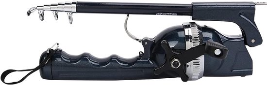 Opvouwbare Telescopische Hengel - Vishengel Werphengel - Vissen Met Uitwerpen - 2-in-1 Hengel En Molen - 134 Cm Lengte - Zwart van Merkloos	