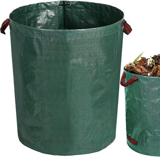 Opvouwbare Tuinafvalzak 120 Liter - Geschikt voor onkruid en overig tuinafval - Afvalzakken - Prullenbak - Tuinzak - Wasmand - Bladzakken - Tuinafval emmer - Waterafstotend van Deuba