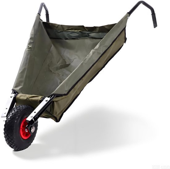 Opvouwbare Tuinkruiwagen - Eenwieler met grote luchtbanden - Capaciteit van 88 lb - Ideaal voor gras en onkruid - Perfect voor tuinwerkza...